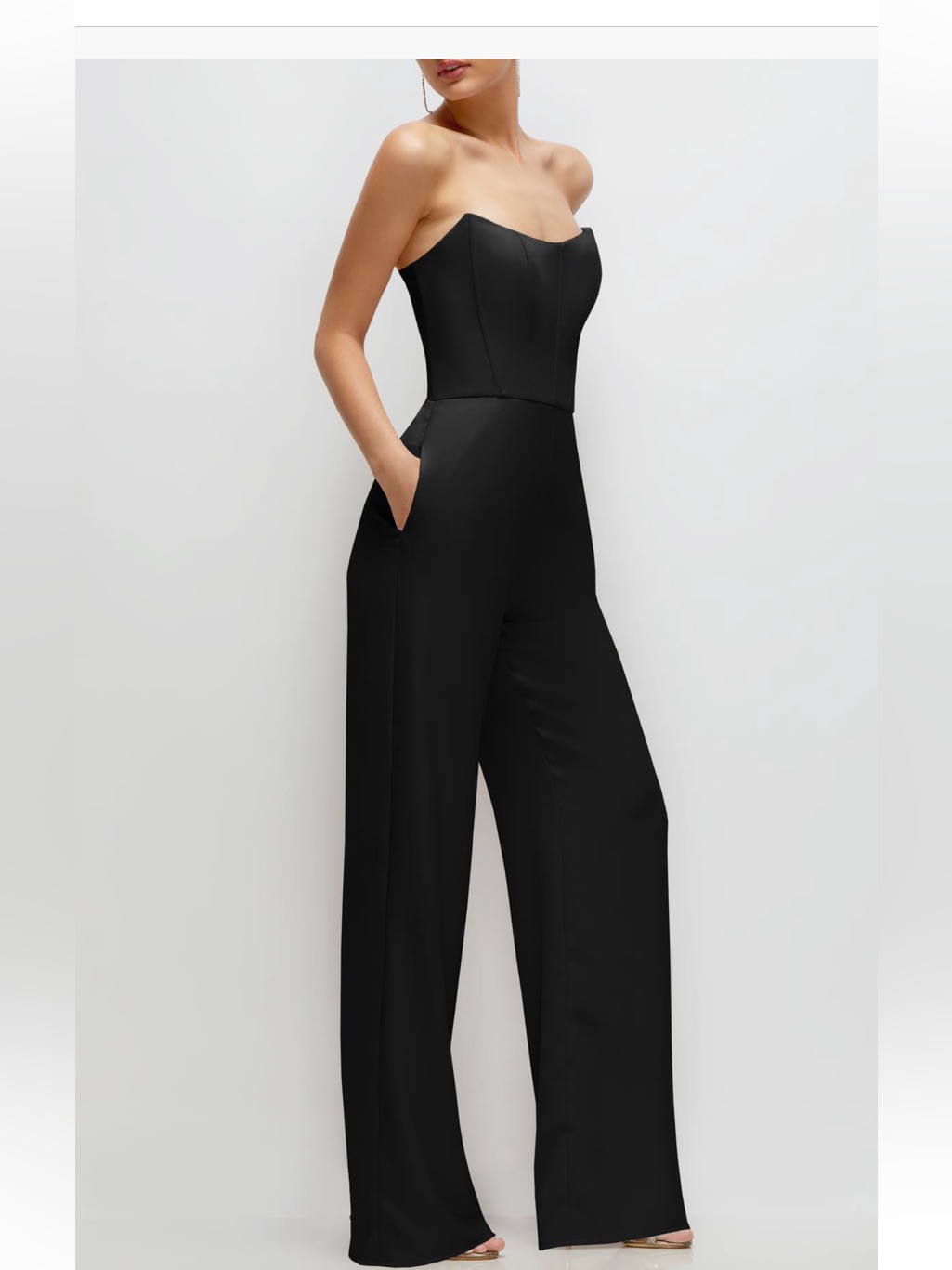 Corset Strapless Black Wide-Leg Jumpsuit. Worn Once.